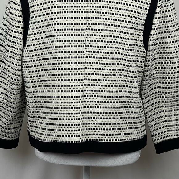 LOFT Black Cream Bold Print Career Office Jacket NWOT Size 14 - Picture 7 of 13